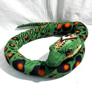 Adventure Planet 66" Spotted Boa Snake with Red Plastic Eyes Toy Plush NWOT
